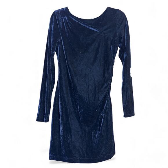 REISS Camilla Blue Velvet Off the Shoulder Mini Dress Size 6 NEW - Picture 2 of 11